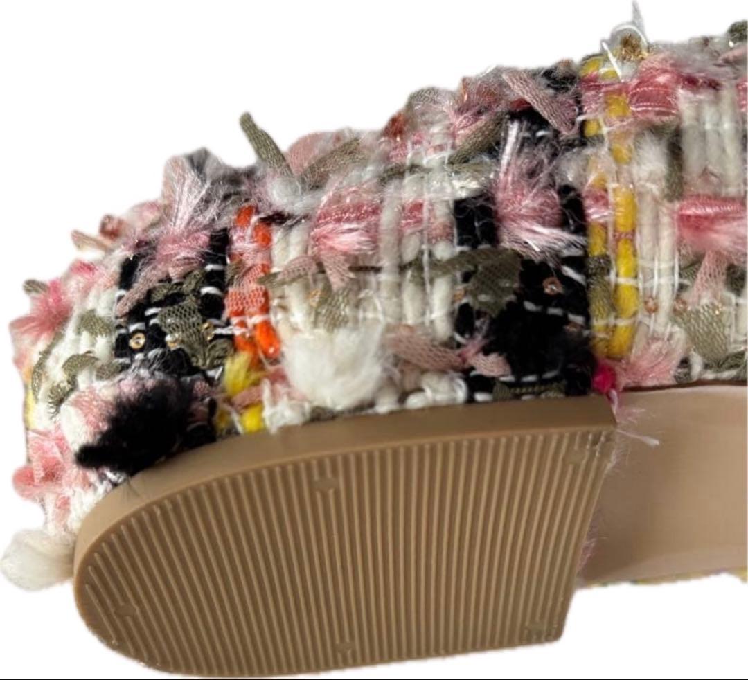 【新品】PIPPICHIC ANNA V JWL ツイードフラットシューズ36