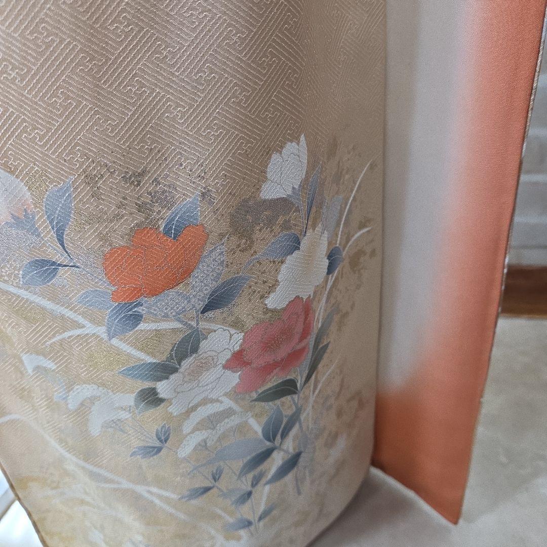 訪問着 4点フルセット、着物、袋帯、帯締め、帯揚げ トールサイズ対応