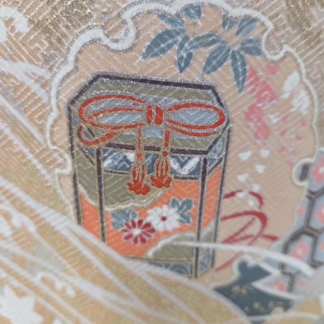 訪問着 4点フルセット、着物、袋帯、帯締め、帯揚げ トールサイズ対応