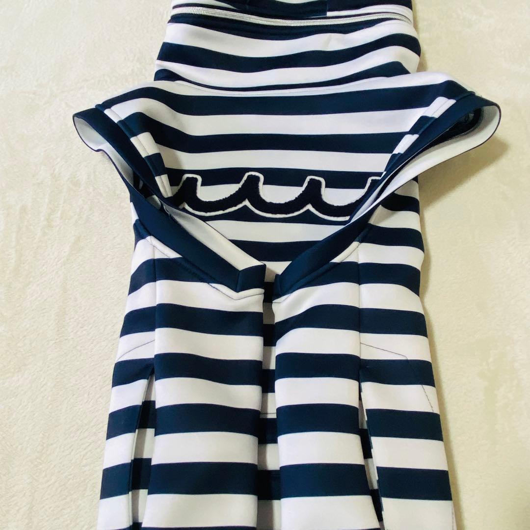 美品 ムータマリン　ボンディングフードベスト　ゴルフウェア