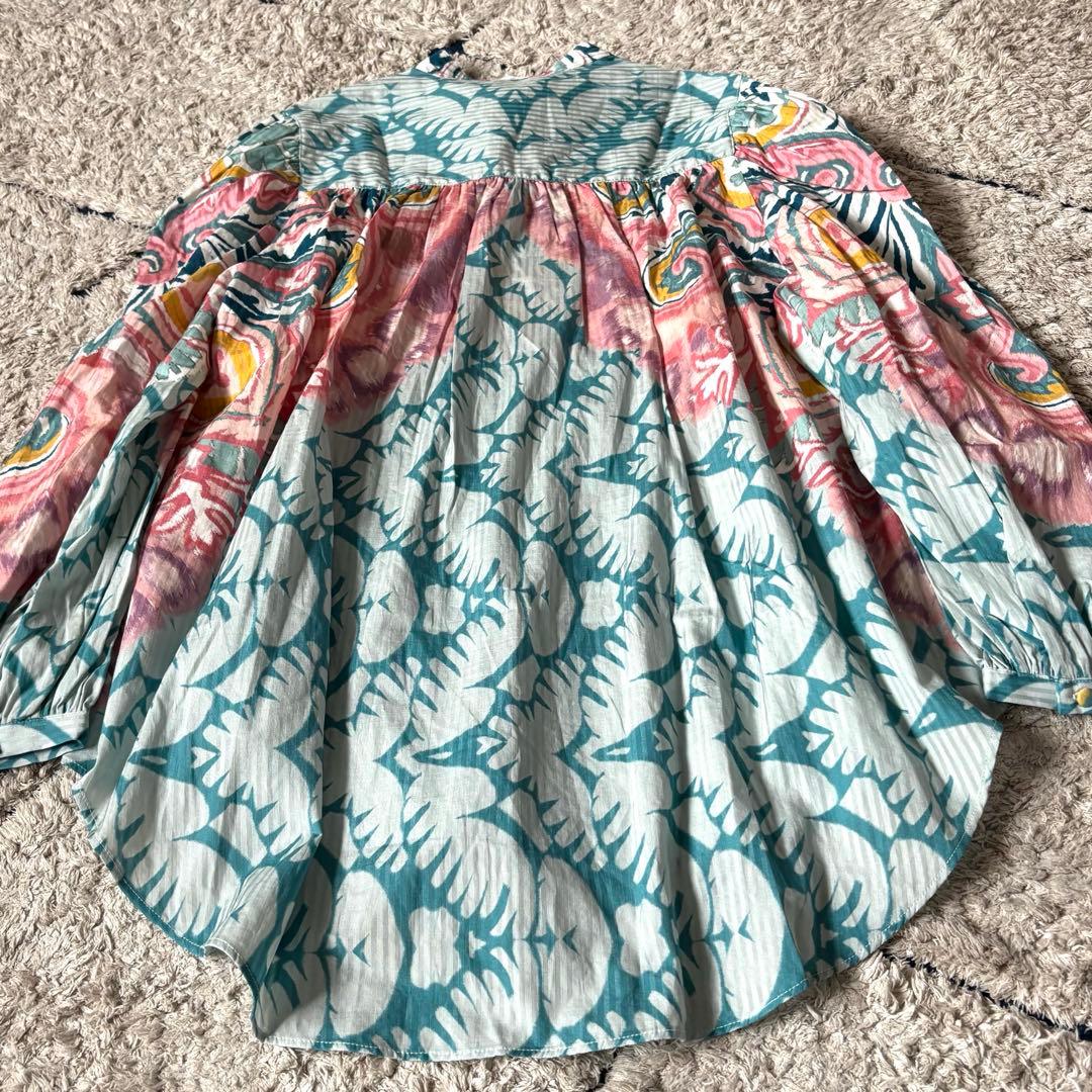 【タグ付✨】エトロ　チュニック　シャツ　ボウタイ　リボン　総柄　ワンピース　XL