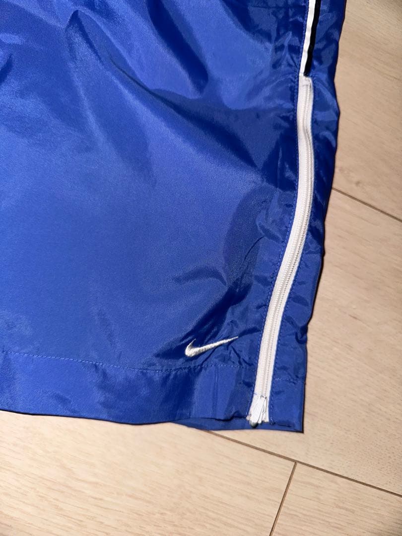 Nike ピステパンツ 青 サイドジッパー付き tohji風デザイン‼️