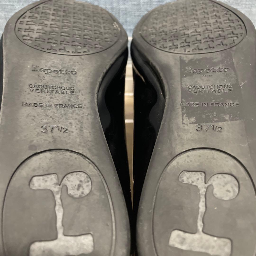 美品レペット バレエシューズ ポインテッドトゥ JUNON エナメル37.5 黒