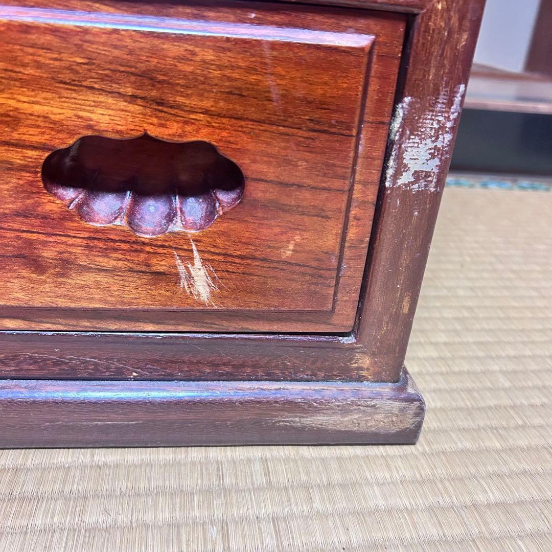 高級銘木 唐木 花梨 無垢材 小箪笥 薬箪笥 薬棚 タンス チェスト 小引き出し