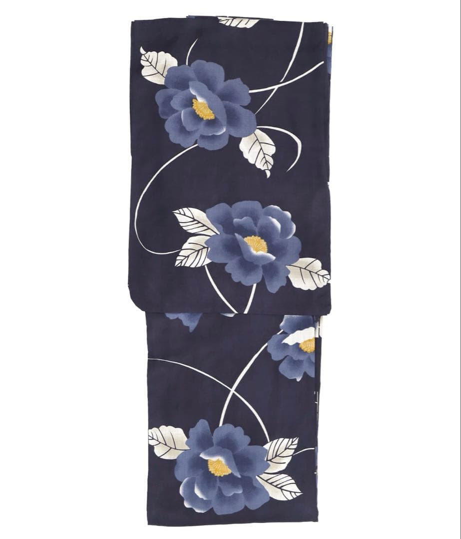 Retica浴衣セット レディース 紺地×青椿 ゆかた2点セット (浴衣 平帯)
