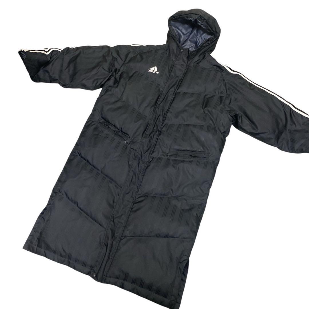 adidas アディダス M ロングダウンコート ベンチコート ブラック