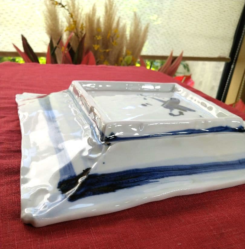 ♥希少な♥【ブロが選ぶ・高級皿・有田焼 庄右衛門作】デザイン扇型超特大皿２皿