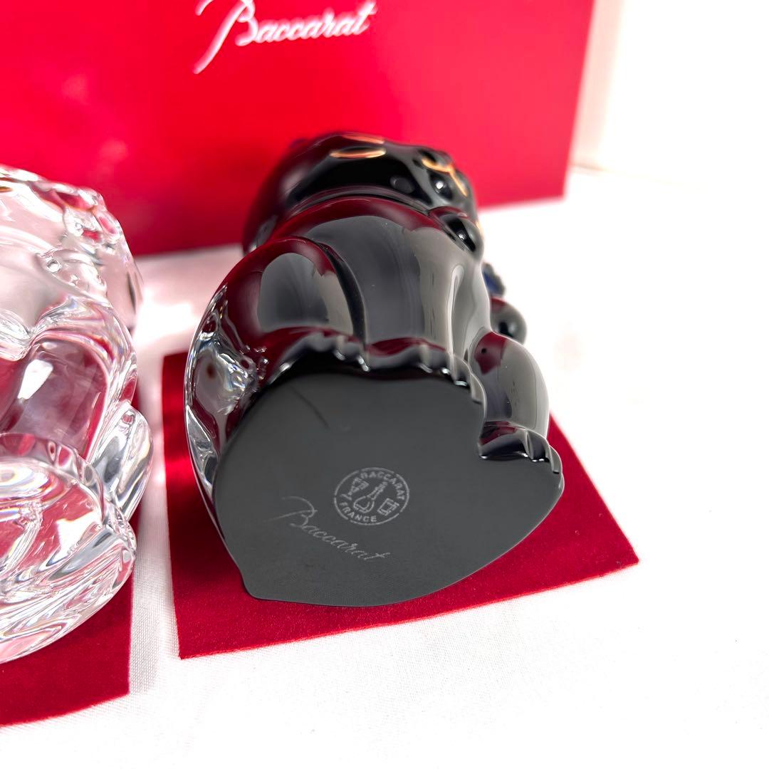 【箱付き】Baccarat バカラ 招き猫 クリア ブルー ペア Sサイズ