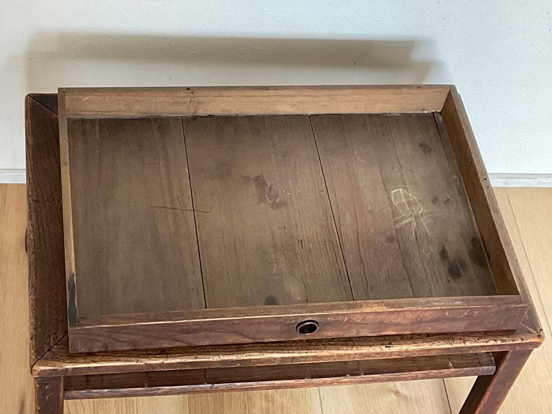ひとつ穴　文机　小机　引き出し付き　ヴィンテージ家具　古道具
