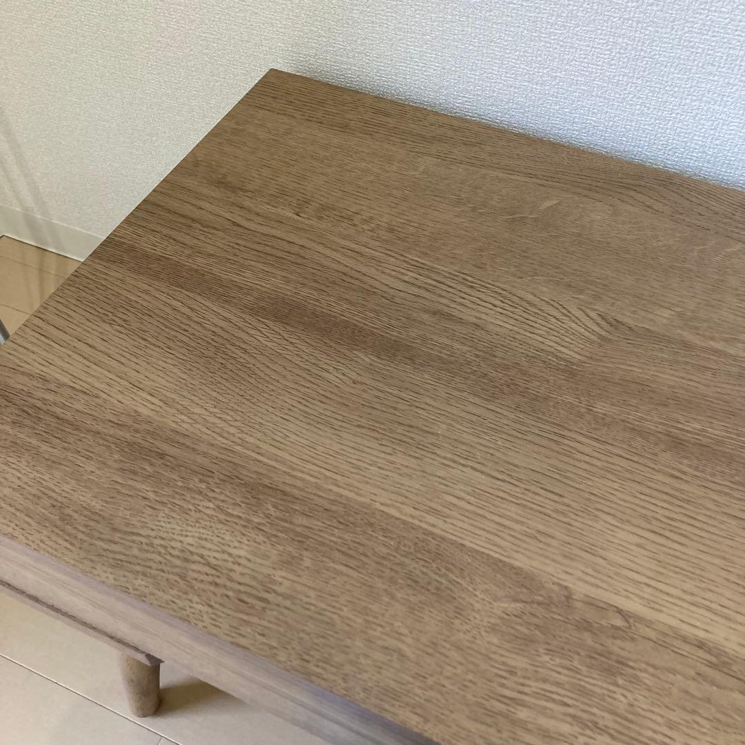 LOWYA ナチュラルウッド ローテーブル 引き出し付き