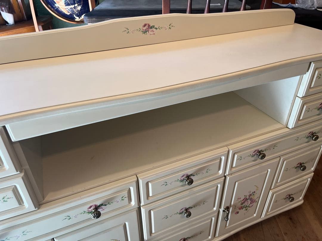 ロココ調 白家具 インテリア アンティーク 薔薇 ローズ チェスト 姫系