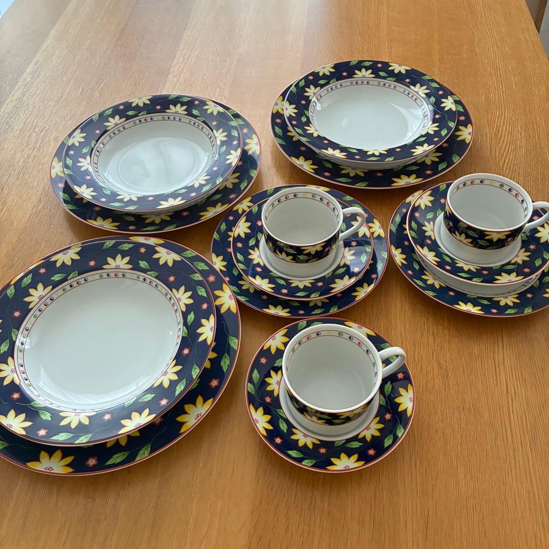 TAITU タイツ イタリア製 食器 11点セット 花柄 カップ＆ソーサー 大皿
