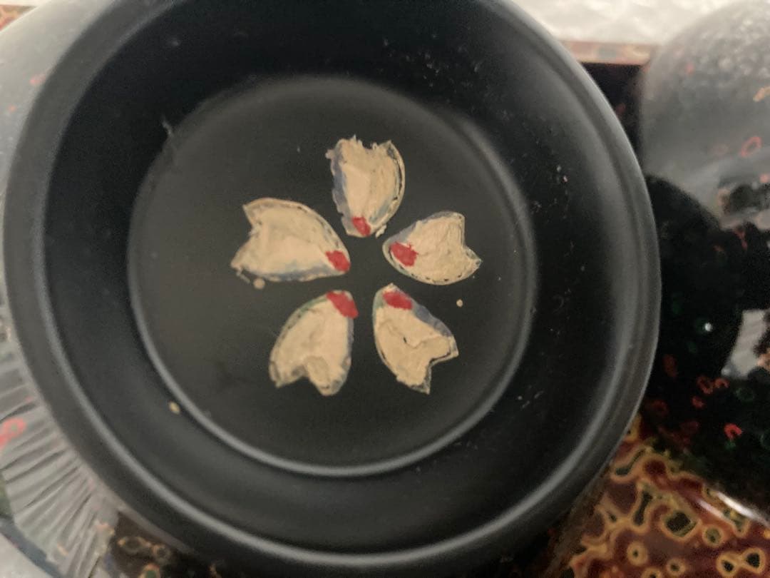 伝統工芸津軽漆　手描き桜汁椀　お盆