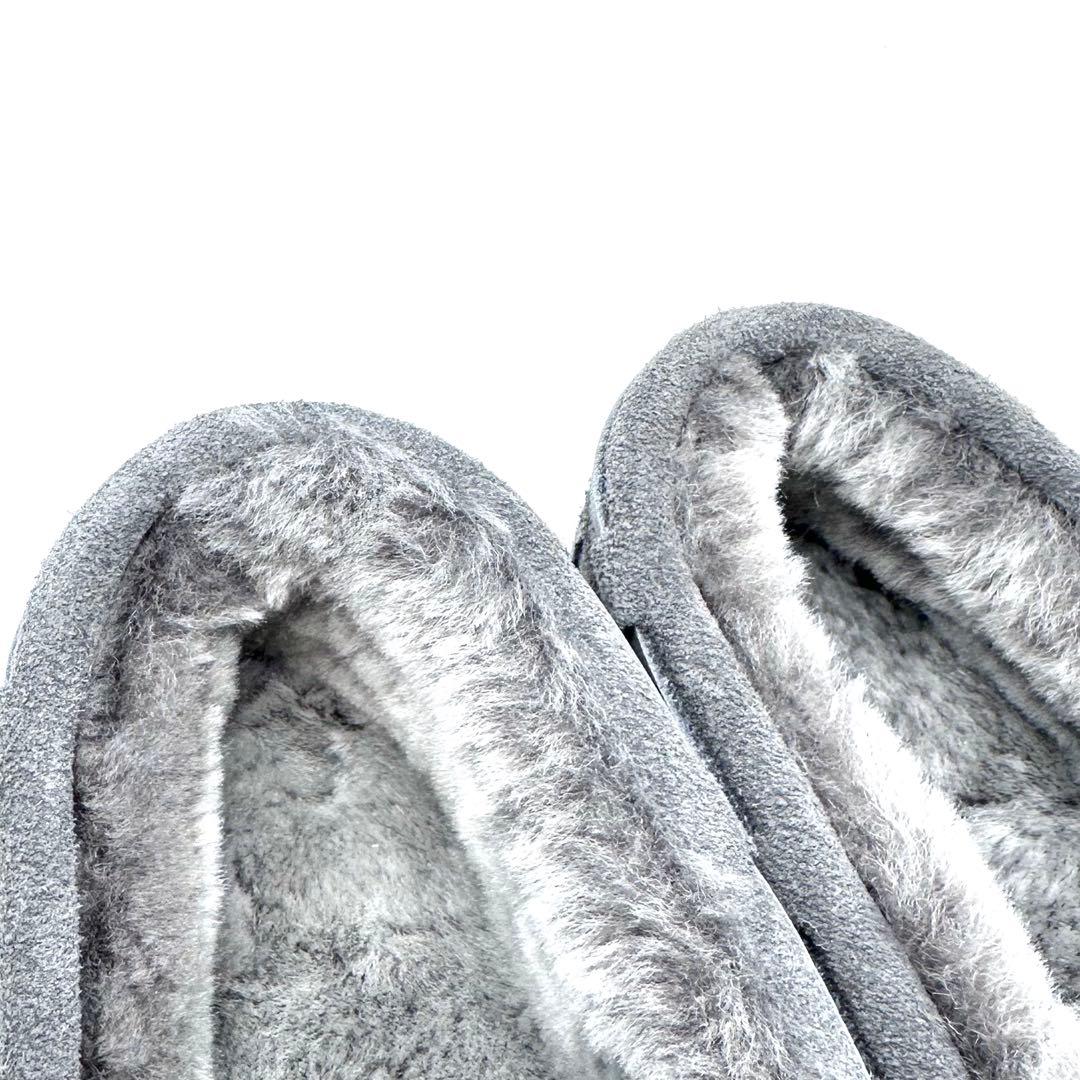 未使用タグ付✨EMU Australia モカシン スエード ボア 灰 24cm