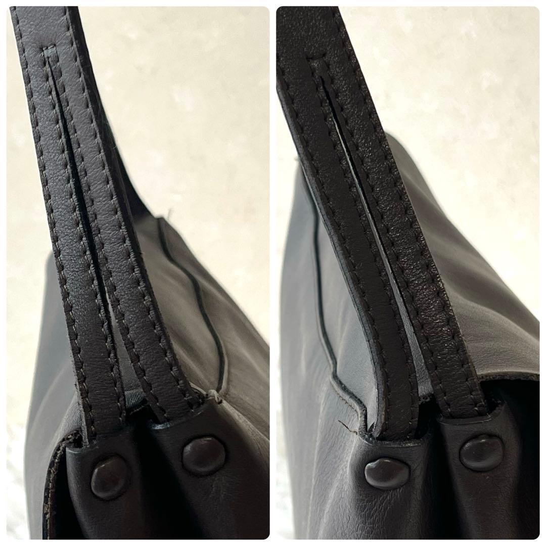 JURGEN LEHL ヨーガンレール レザー ショルダーバッグ　ダークグレー