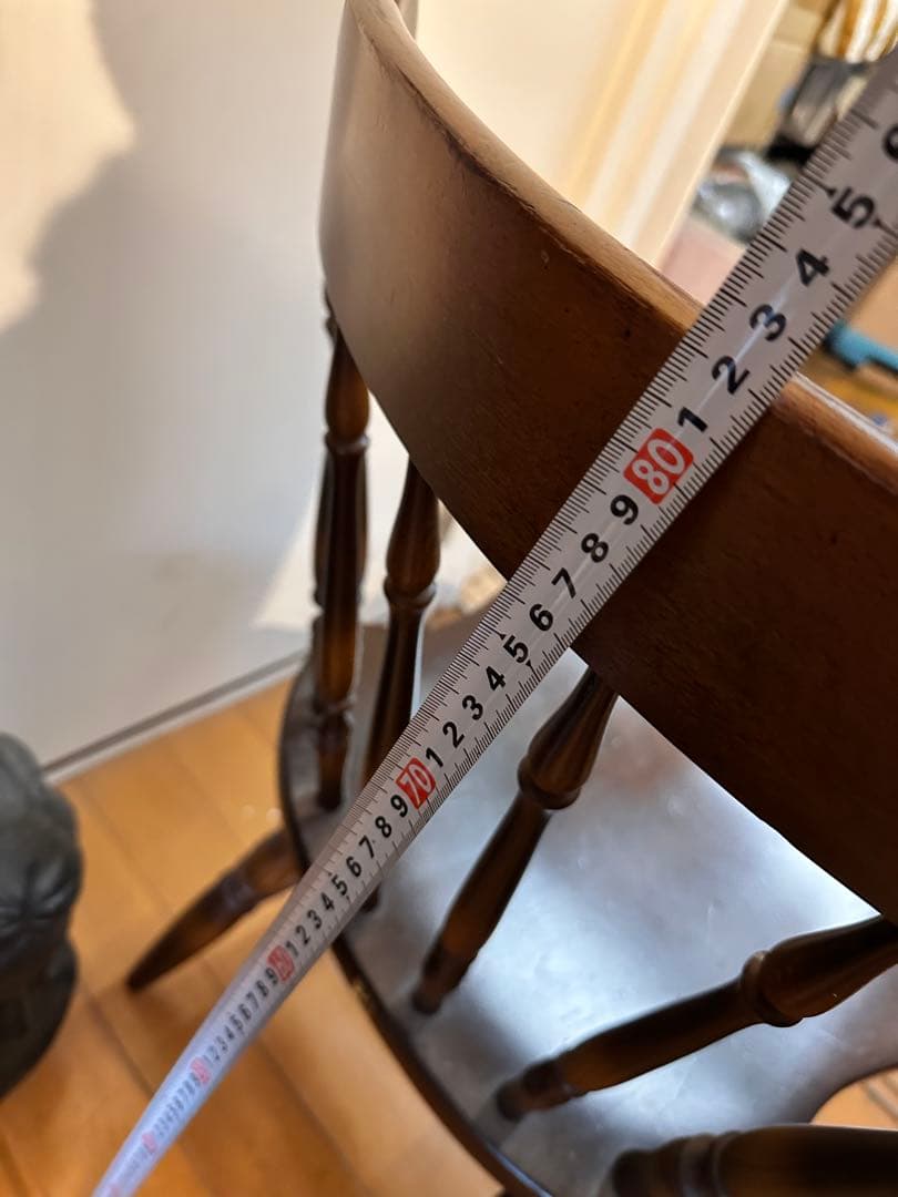 木製スピンドルバックチェア ダークブラウン