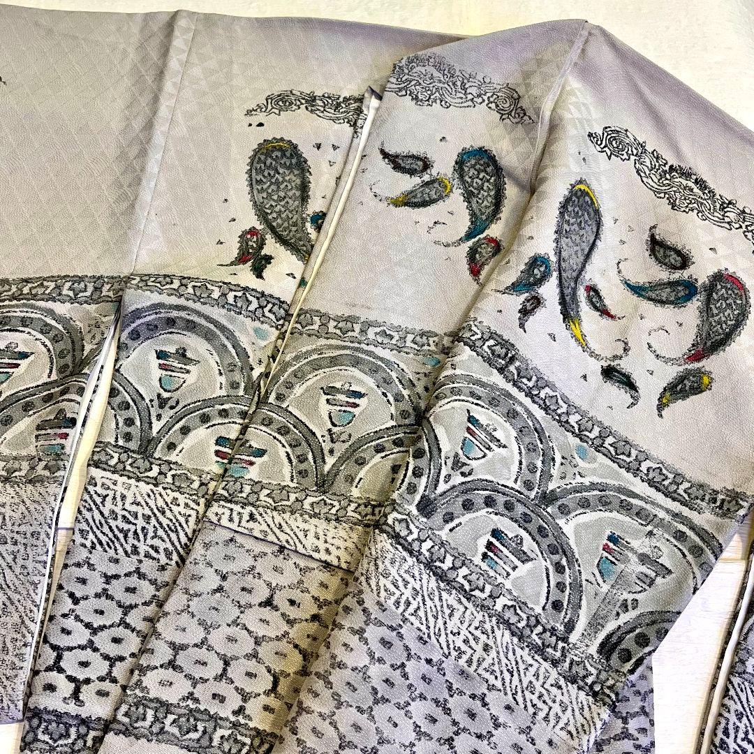 訪問着4点セット　正絹　たたき　相良刺繍　京友禅