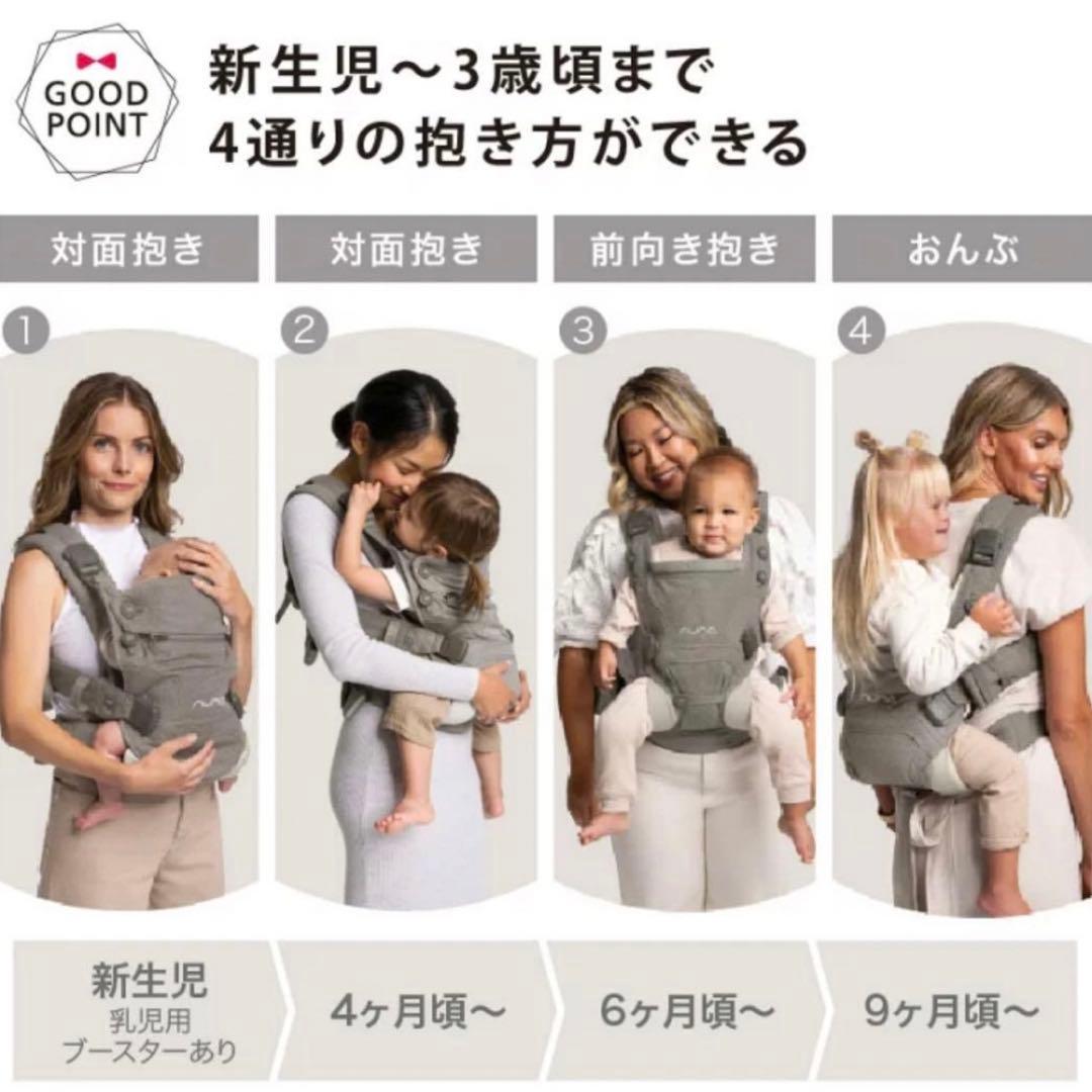 美品★nuna抱っこ紐カドルクリックfog★使用1年未満