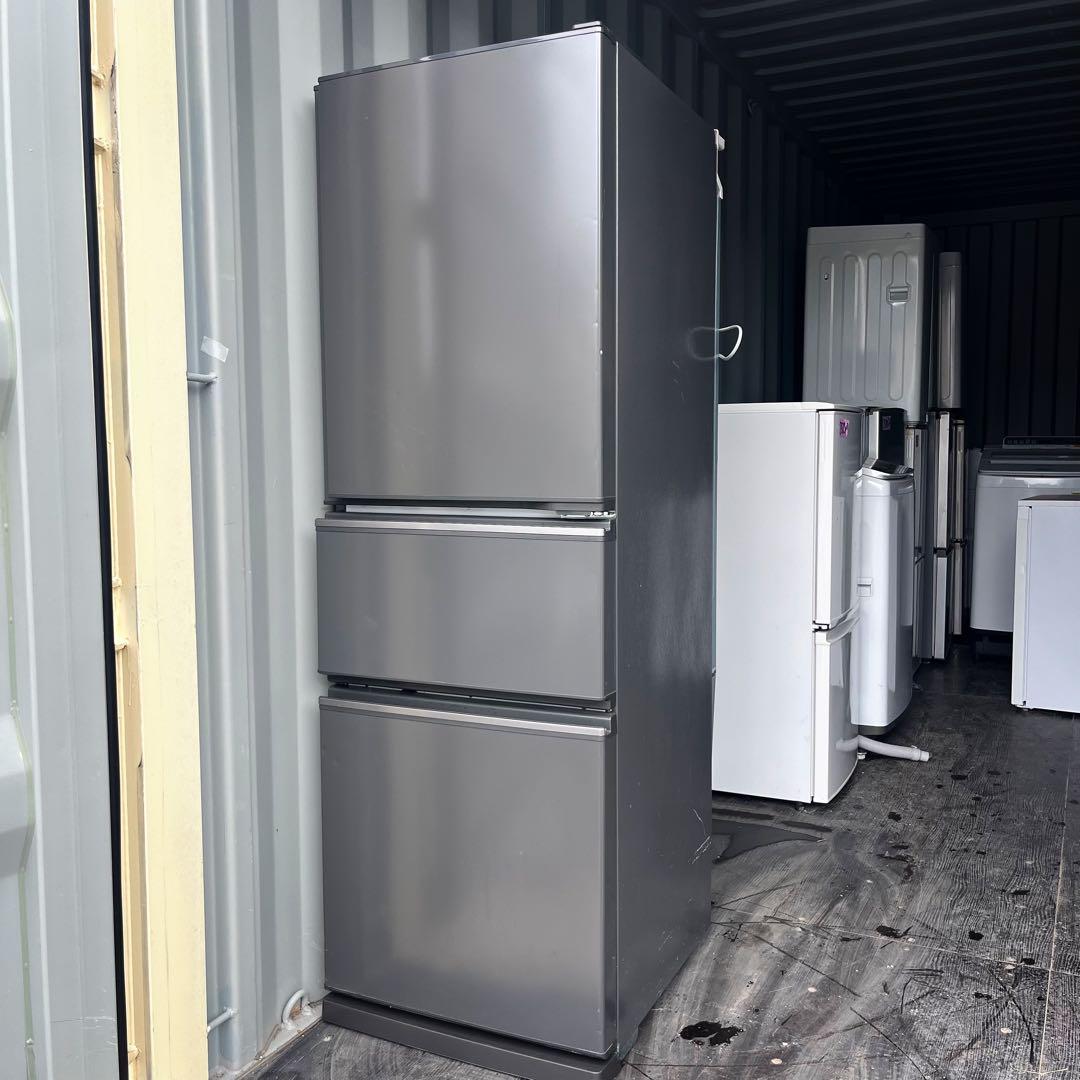 3取付無料！三菱マットチャコールおしゃれインテリアスリム3ドア冷蔵庫！洗濯機