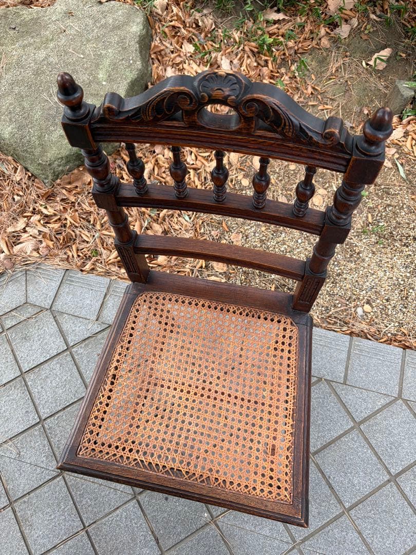 フランスアンティークチェア インテリア 木製椅子 ランタン編み 店舗什器 アンリ