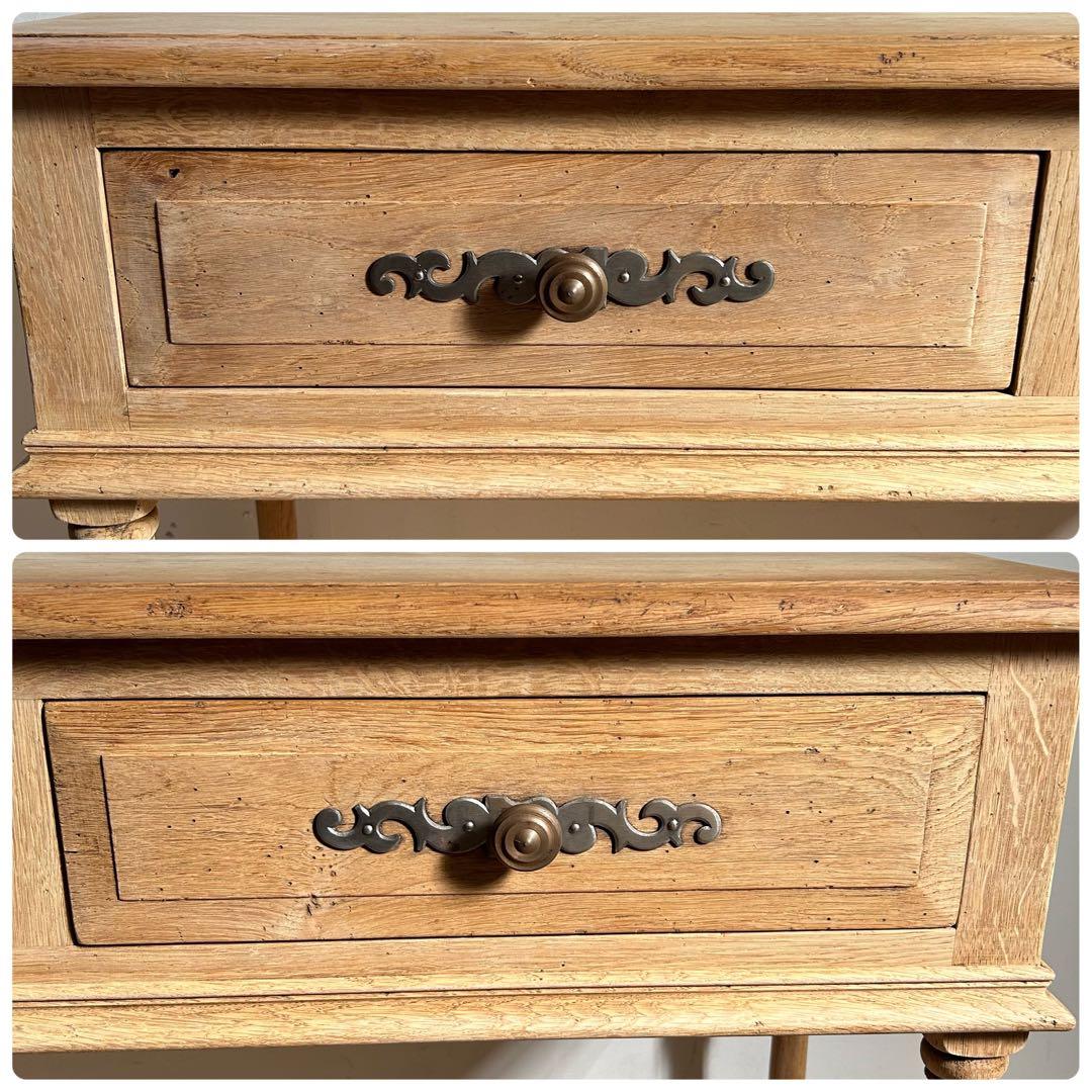 フランス アンティーク サイドテーブル 引き出し2杯　木製 コンソール　剥離