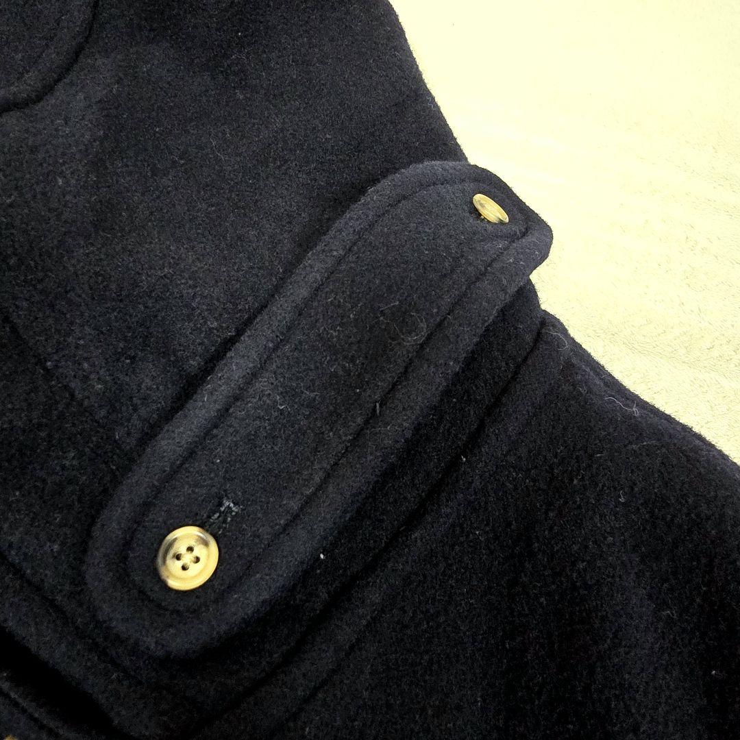 ジェイプレス ダッフルコート ロングコート フード トグル 裏地チェック 濃紺