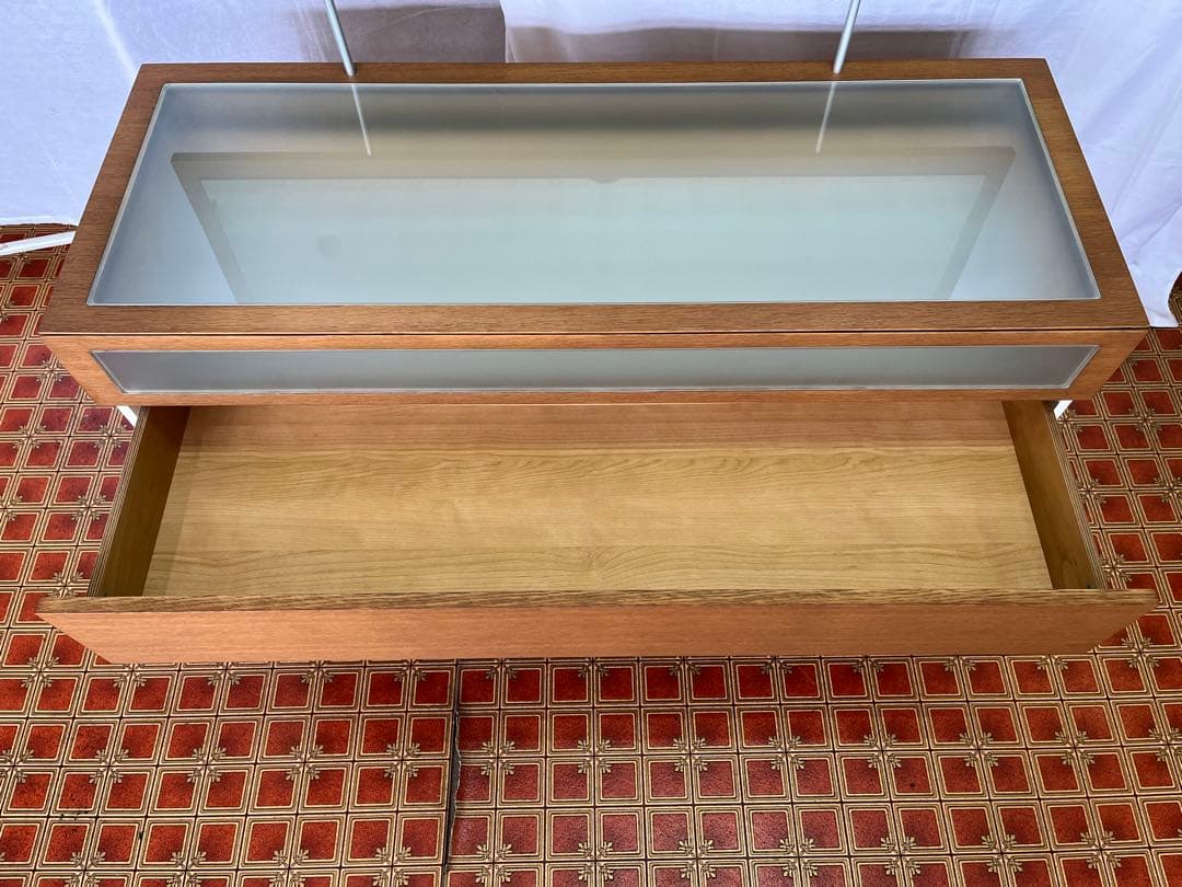 【アンティーク】北欧レトロ 鏡台 3段引出し ドレッサー チェスト キャビネット