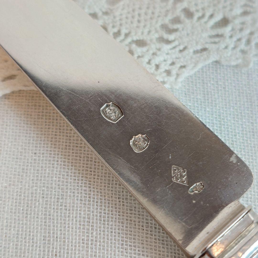 フランス製　純銀　シルバー800 ティーナイフ　マザーオブパール　白蝶貝　2本組