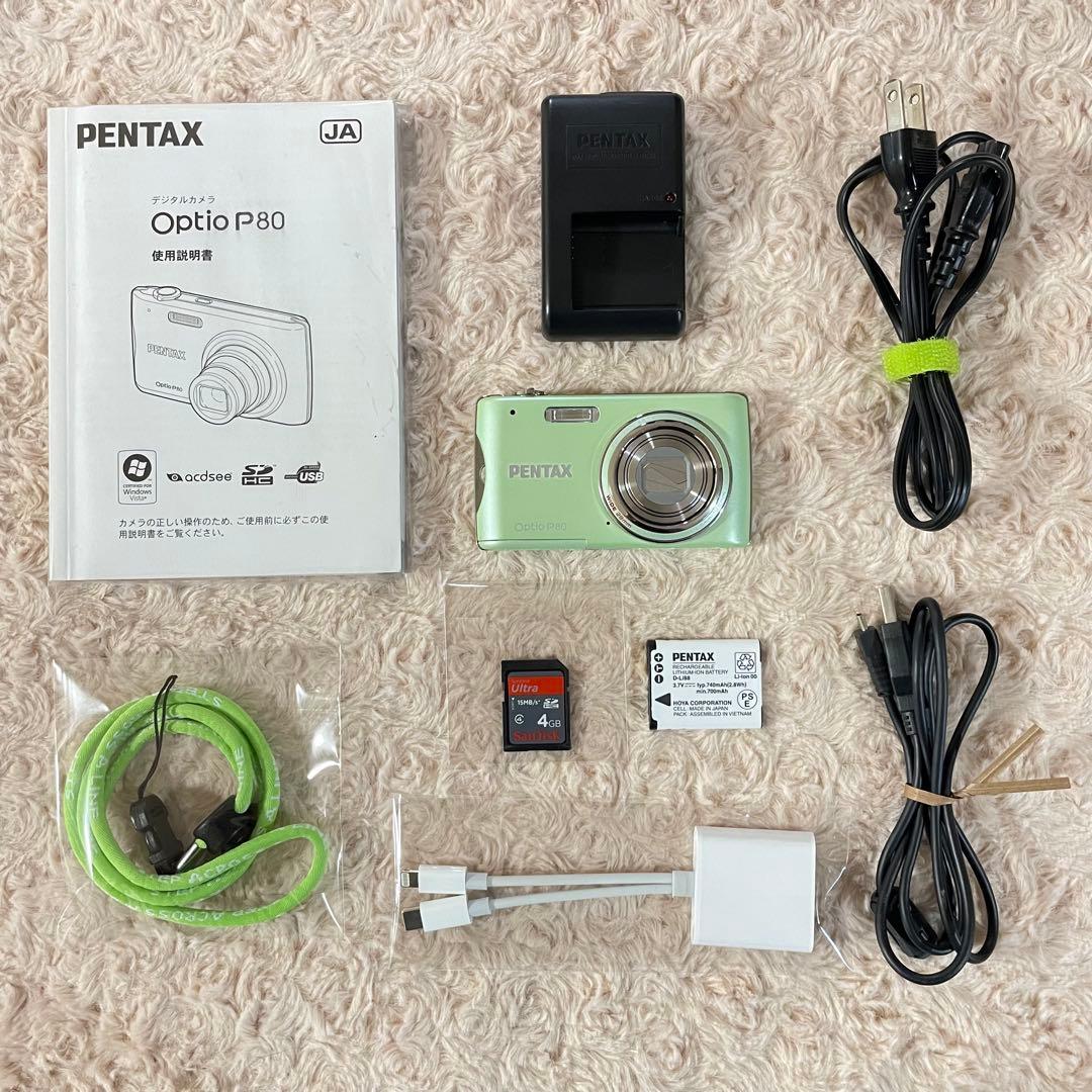 美品✨PENTAX Optio P80✨動作確認済 スマホ転送OK 人気色♪
