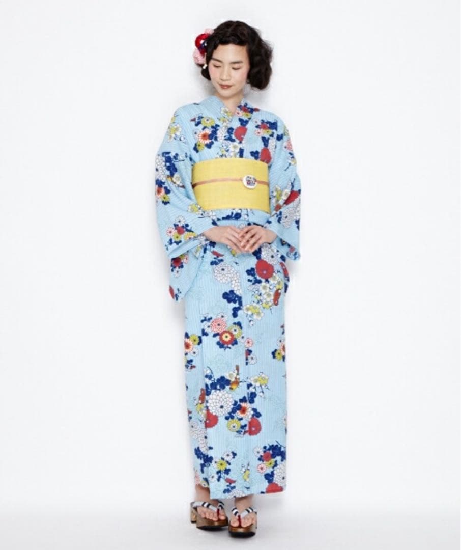 【新品・試着のみ】ふりふ浴衣「パパゲーノ」・兵児帯(中古)セット