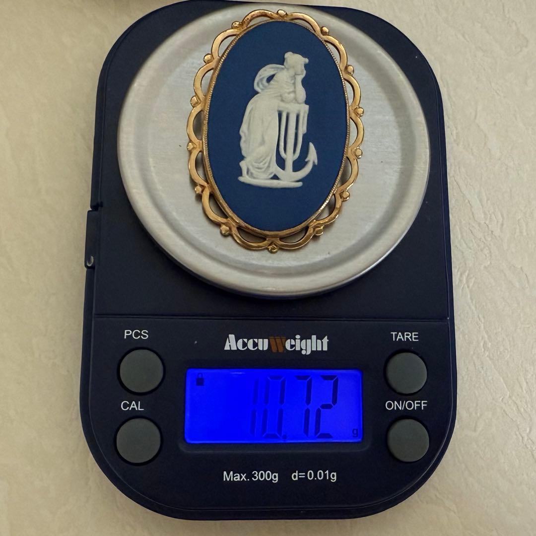 専用　ヴィンテージウェッジウッド9ct/K9 ブローチ　ギリシャ女神像　凝った枠