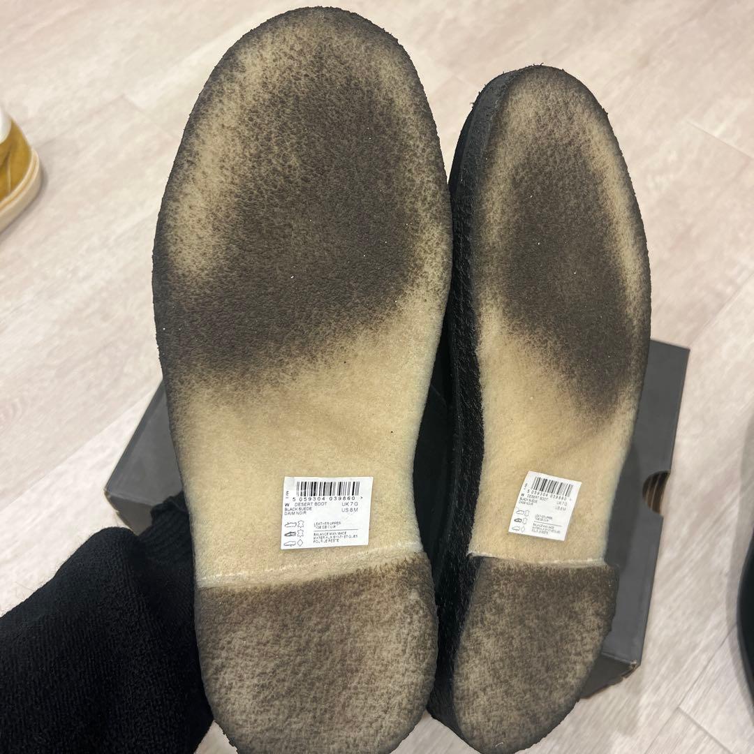 クラークス デザートブーツ ブラックスエード UK7 41 CLARKS