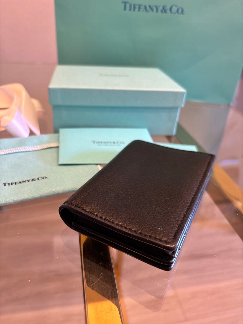 Tiffany & Co. ブラックレザー名刺入れ　カードケース　ティファニー