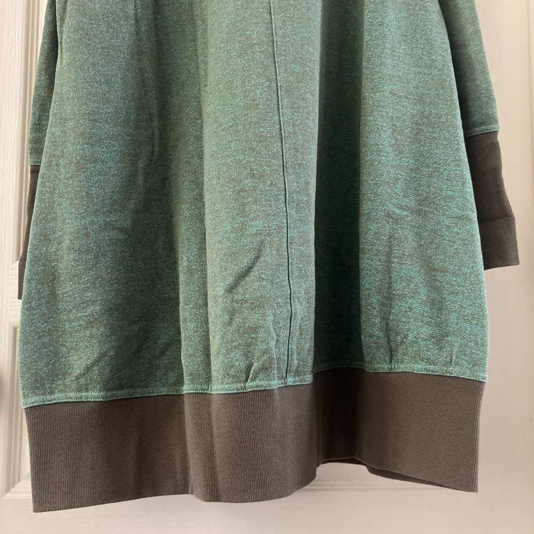 美品キューブキューブcubecubeセンソユニコグリーンスウェットチュニック38