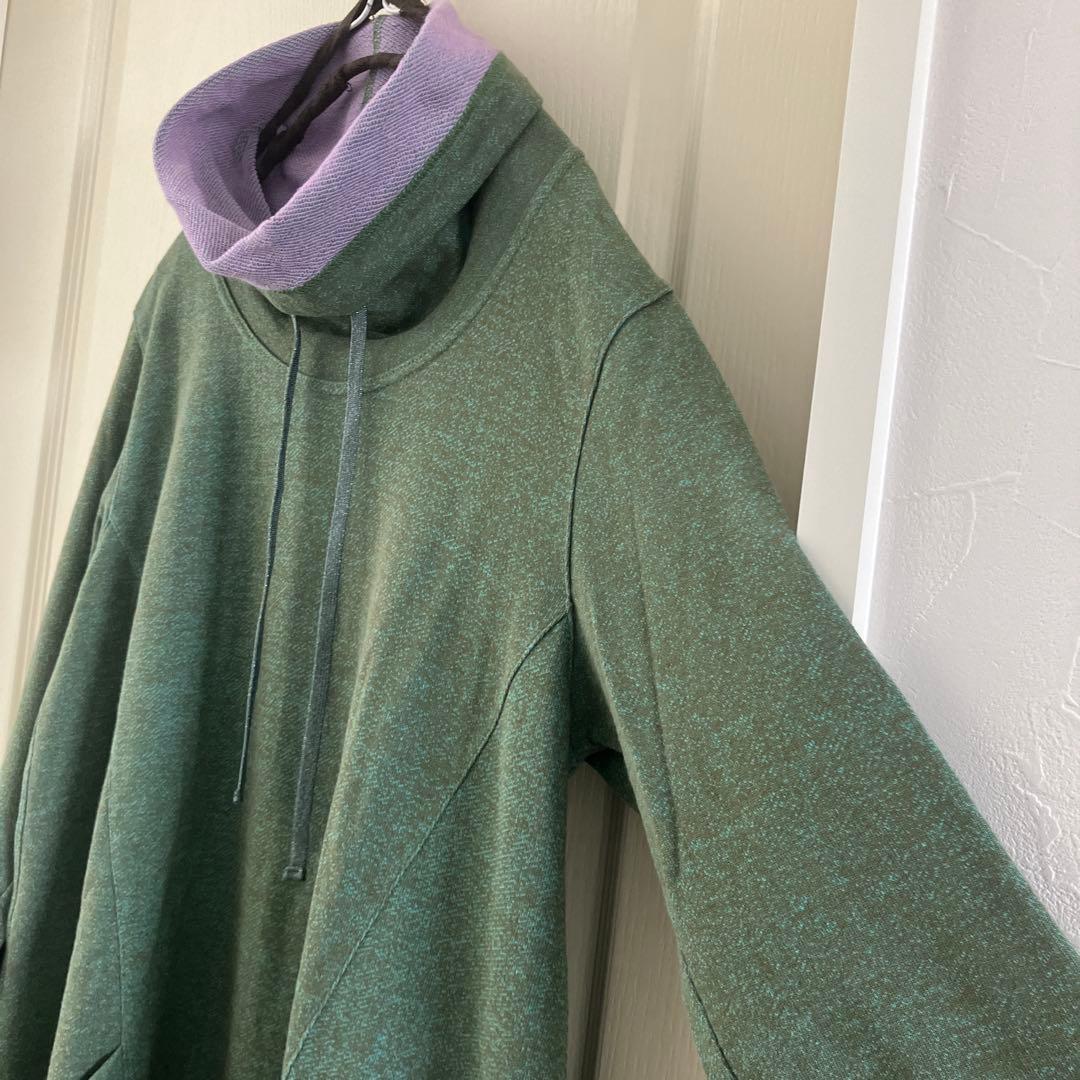 美品キューブキューブcubecubeセンソユニコグリーンスウェットチュニック38