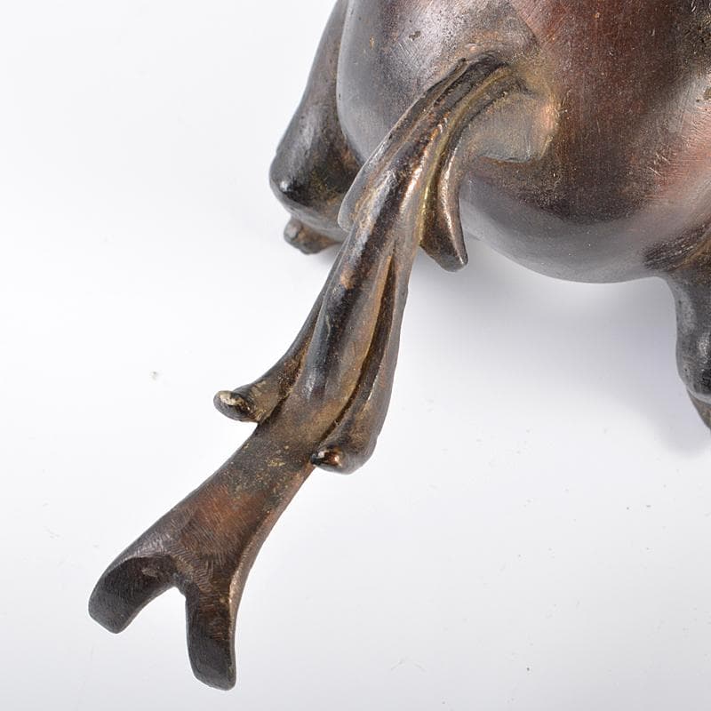 中国　古銅宣徳銅　神獣　置物　M　R6188