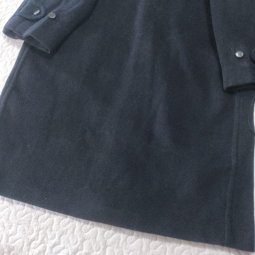 グローバーオール　英国製ダッフルコート　ヘリンボーン　ネイビー　L相当