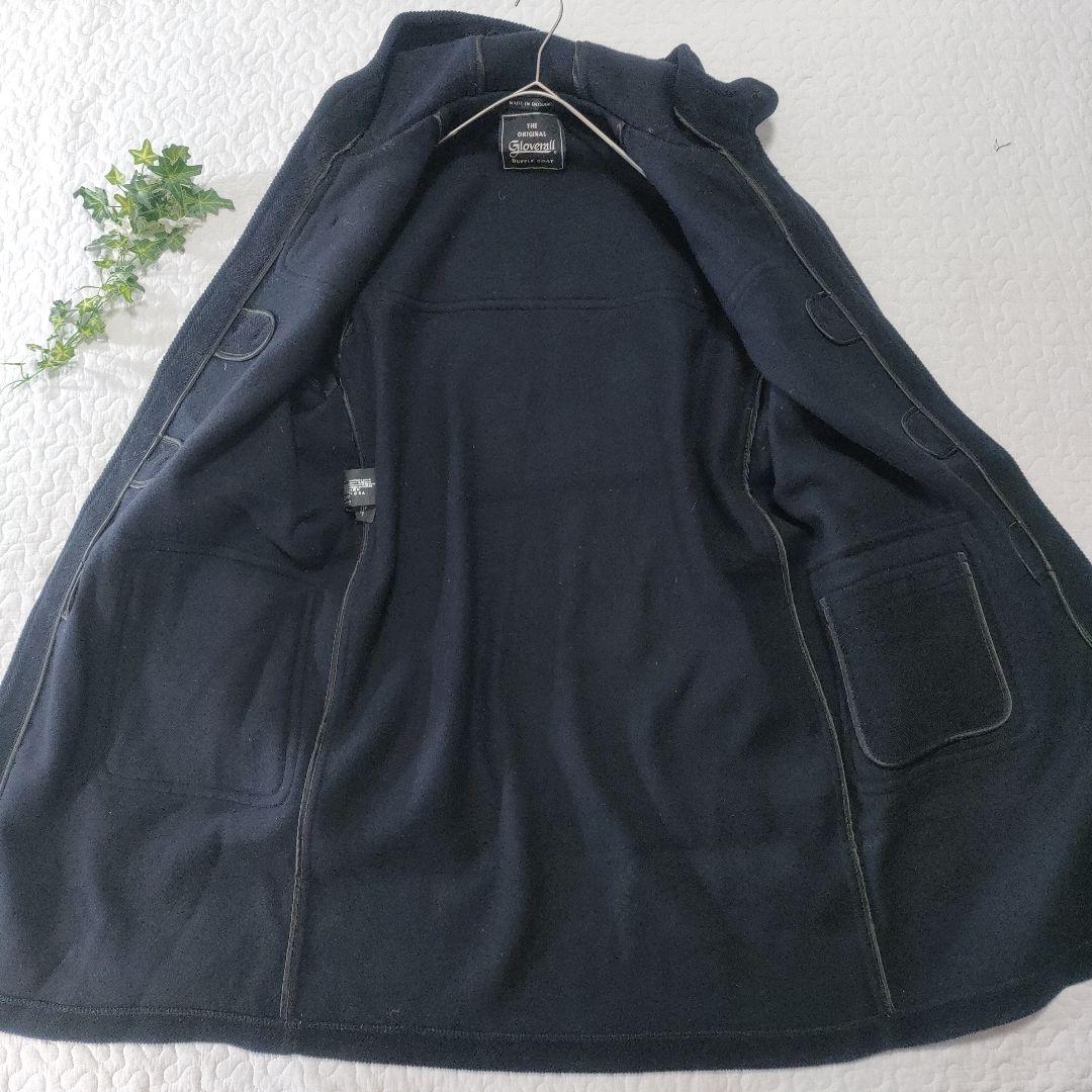グローバーオール　英国製ダッフルコート　ヘリンボーン　ネイビー　L相当