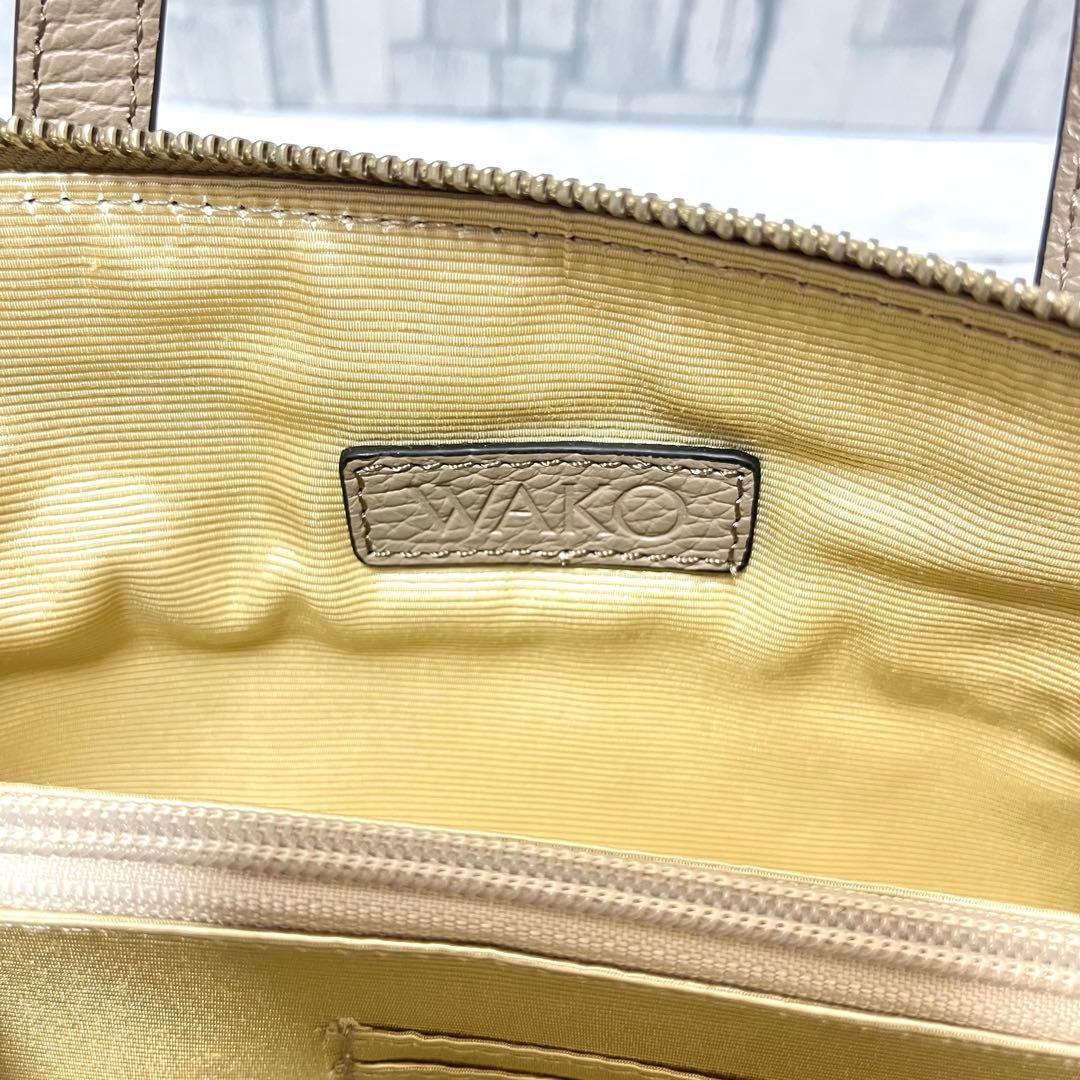 極美品 銀座和光 WAKO レザー 2way ショルダーバッグ ベージュ