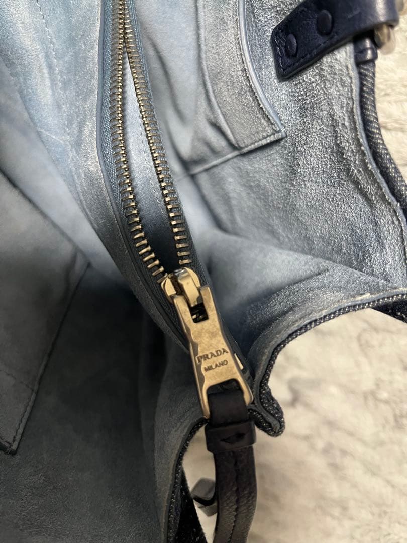PRADA エティケット　デニム トートバッグ
