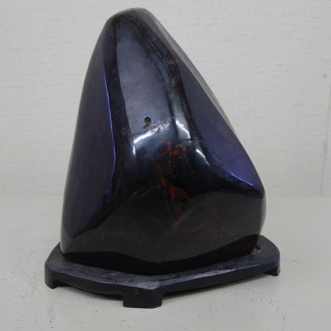 天然石 置物 黒赤の多面体