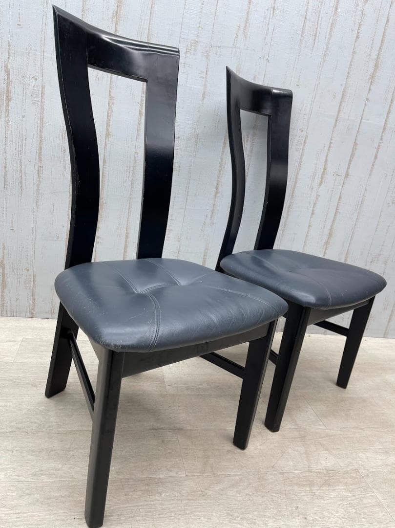 カリモク ダイニングチェア ハイバック 2脚 まとめて アームレス 食卓椅子