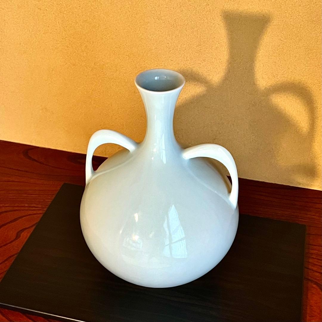 九谷焼 白磁 堂前忠正 作家もの 壺 つぼ 共箱 共布