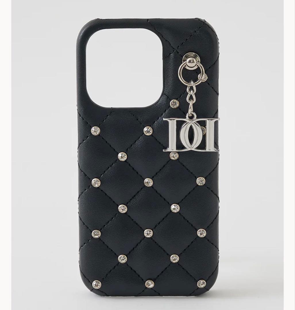 キルティングビジューDDチャームiPhone14ケース