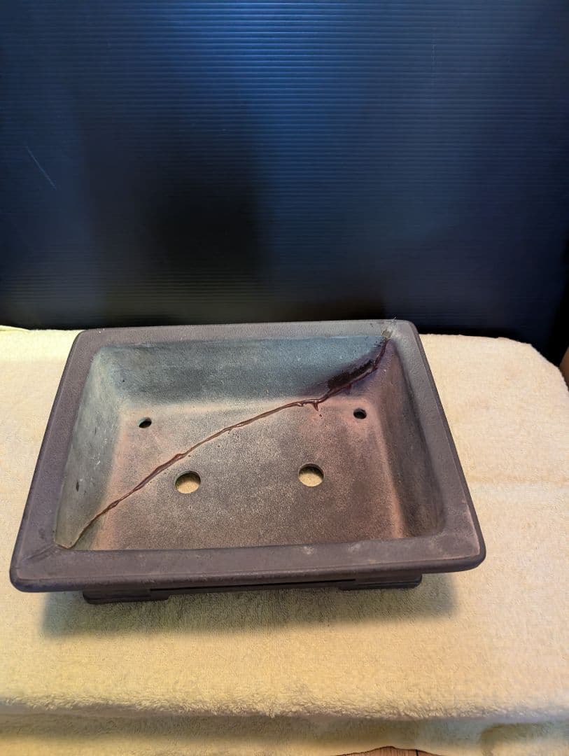 常滑、松原焼陶器製盆栽鉢 亀裂あり治しあり