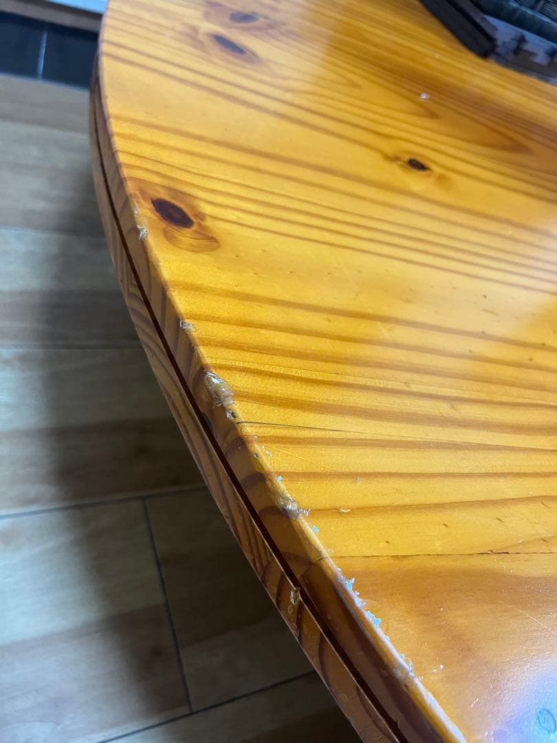 円形　大きめ　大きい　ちゃぶ台　テーブル　木製座卓 ナチュラルウッド