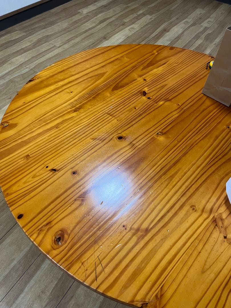 円形　大きめ　大きい　ちゃぶ台　テーブル　木製座卓 ナチュラルウッド