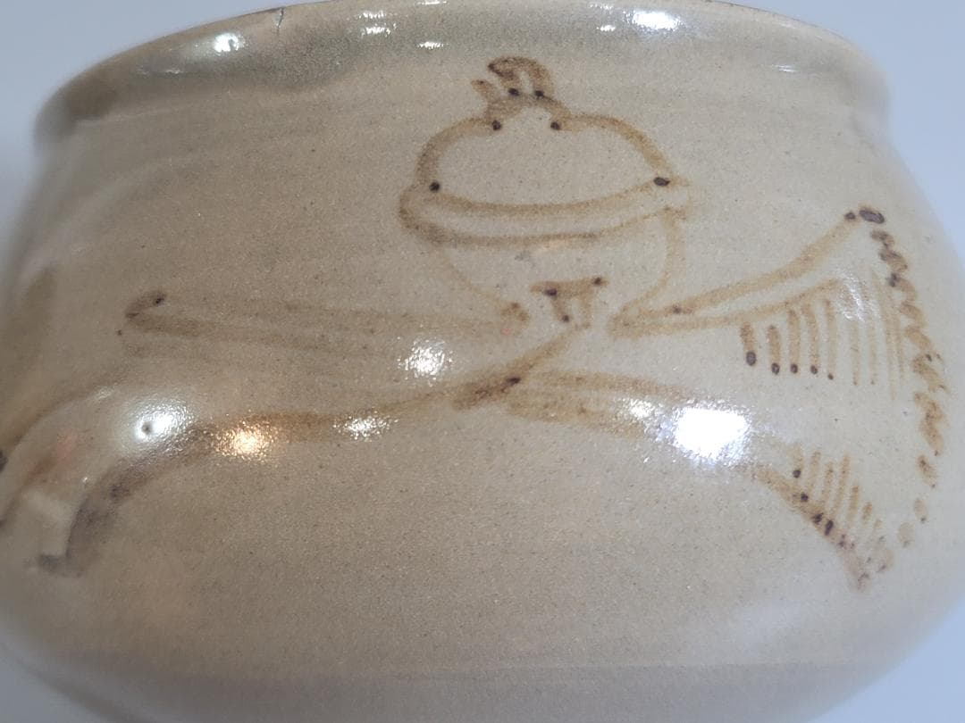 茶道具 虫明焼 むしあけ 鈴紋 茶碗 古美術 DT168