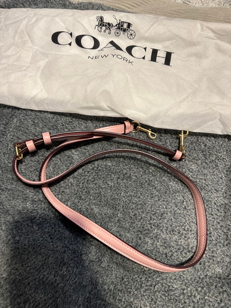 COACH ショルダーバッグ ベージュ ピンク 2WAY 美品