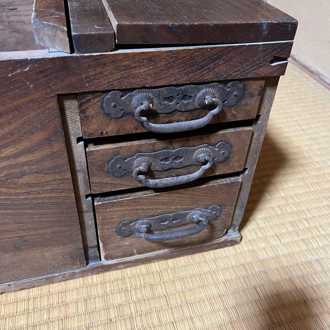 大正ロマン　希少品　肘掛け火鉢　引き出し付き